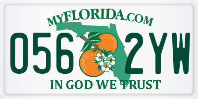 FL license plate 0562YW