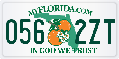 FL license plate 0562ZT