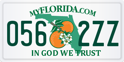 FL license plate 0562ZZ