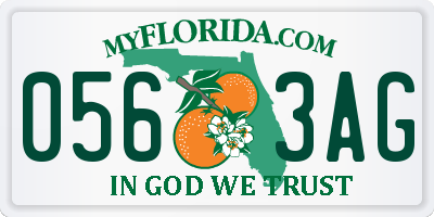 FL license plate 0563AG