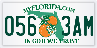 FL license plate 0563AM
