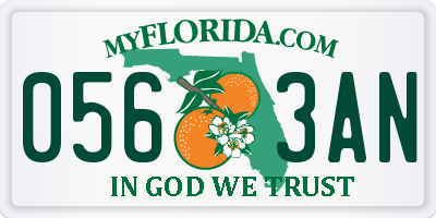 FL license plate 0563AN