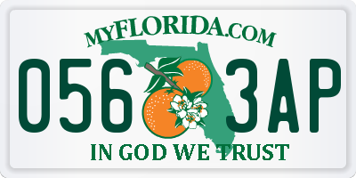 FL license plate 0563AP