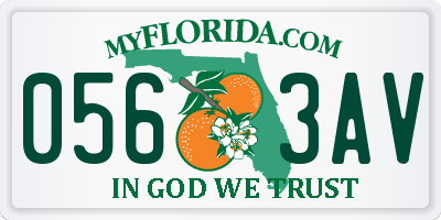 FL license plate 0563AV