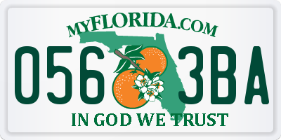 FL license plate 0563BA