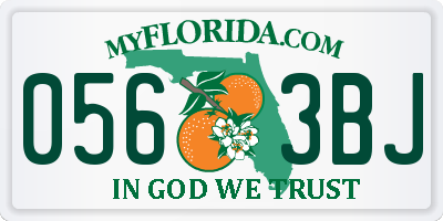 FL license plate 0563BJ