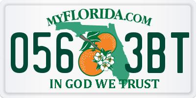 FL license plate 0563BT