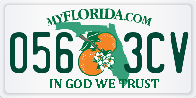 FL license plate 0563CV