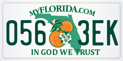 FL license plate 0563EK