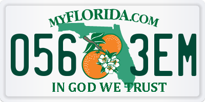 FL license plate 0563EM