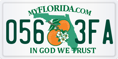 FL license plate 0563FA