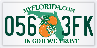 FL license plate 0563FK