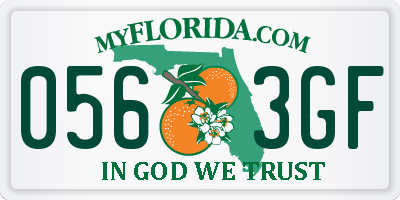 FL license plate 0563GF