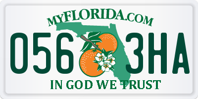 FL license plate 0563HA