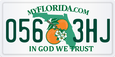 FL license plate 0563HJ