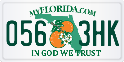 FL license plate 0563HK