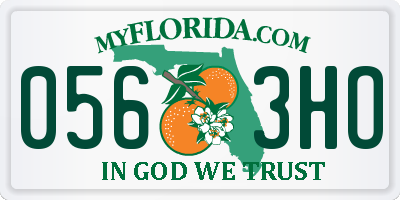 FL license plate 0563HO