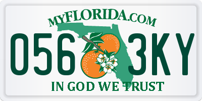 FL license plate 0563KY