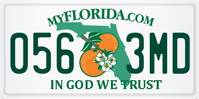 FL license plate 0563MD