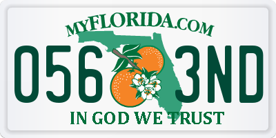 FL license plate 0563ND