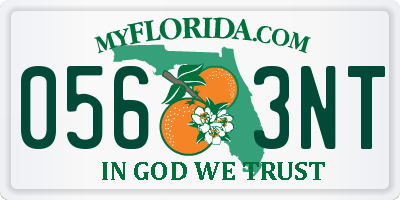 FL license plate 0563NT