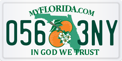 FL license plate 0563NY