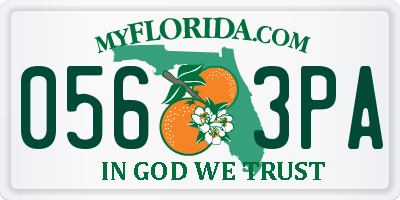 FL license plate 0563PA
