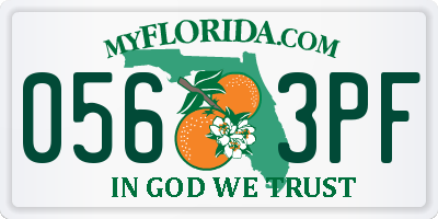 FL license plate 0563PF