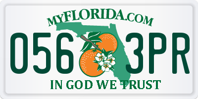 FL license plate 0563PR