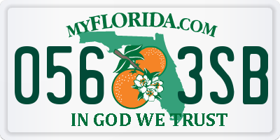 FL license plate 0563SB