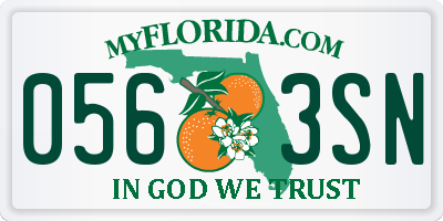 FL license plate 0563SN