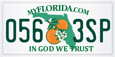 FL license plate 0563SP