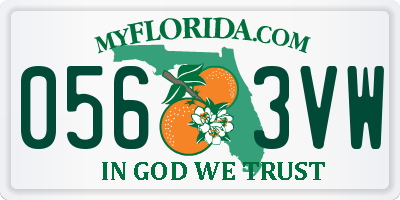 FL license plate 0563VW