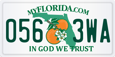 FL license plate 0563WA