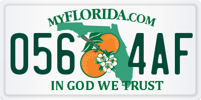 FL license plate 0564AF