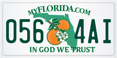 FL license plate 0564AI