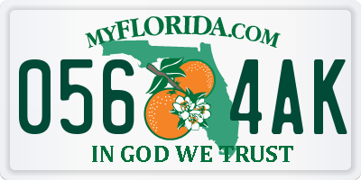 FL license plate 0564AK