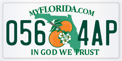 FL license plate 0564AP