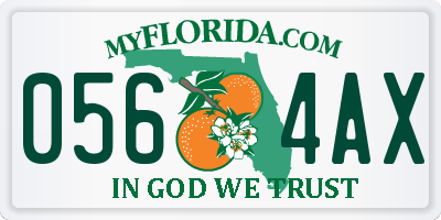 FL license plate 0564AX