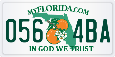 FL license plate 0564BA