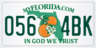 FL license plate 0564BK