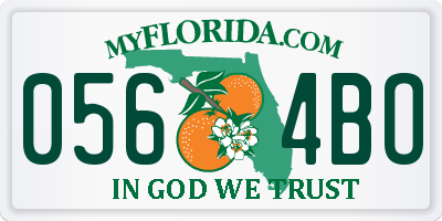 FL license plate 0564BO