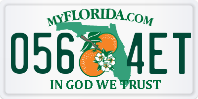 FL license plate 0564ET