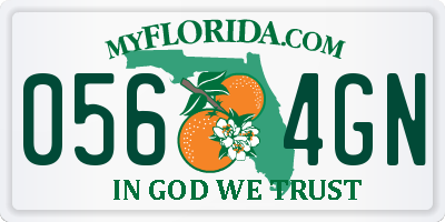 FL license plate 0564GN