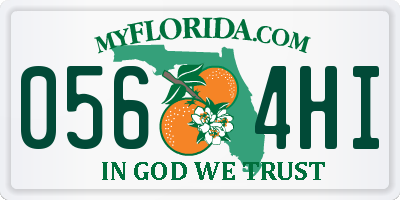 FL license plate 0564HI