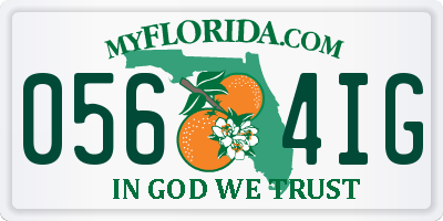 FL license plate 0564IG