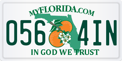 FL license plate 0564IN