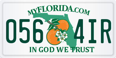 FL license plate 0564IR