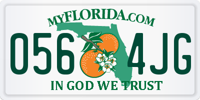 FL license plate 0564JG