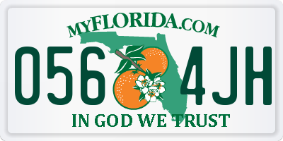 FL license plate 0564JH